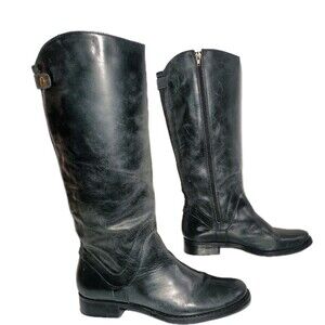 Steven by Steve Madden Women's Sady Leather Knee-High Riding Boots Sz 9.5 Black